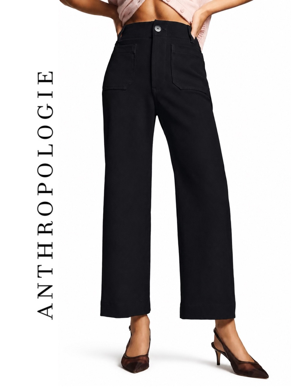 Anthropologie Colette Crop Stretch-Twill Pants by Maeve - Picture 1 of 5